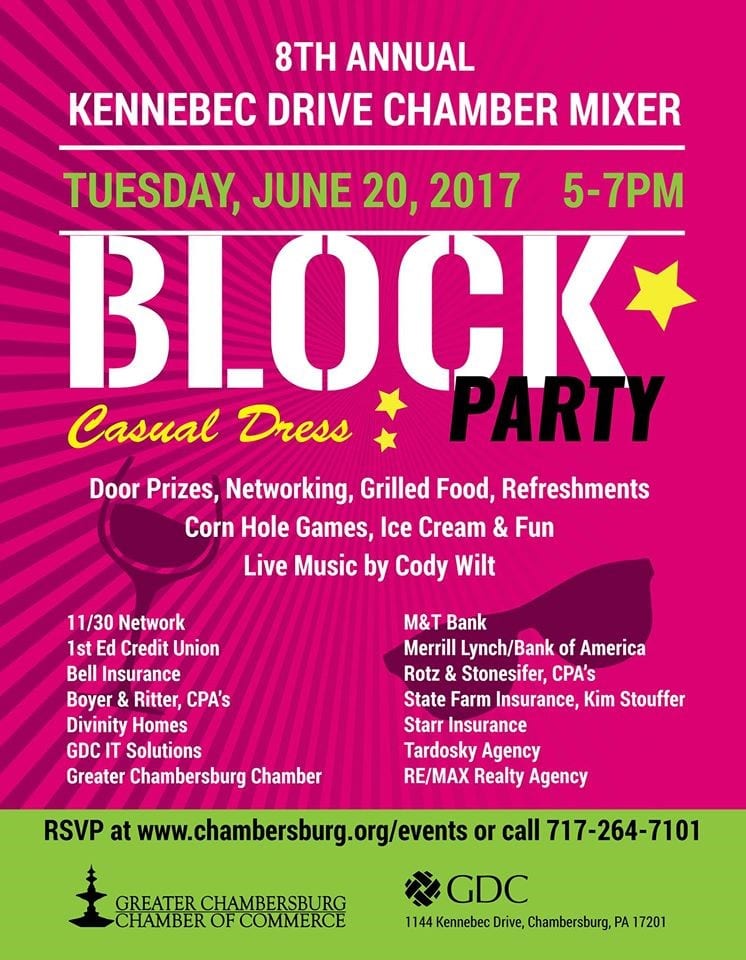 2017 Chamber of Commerce Kennebec Mixer Block Party Poster