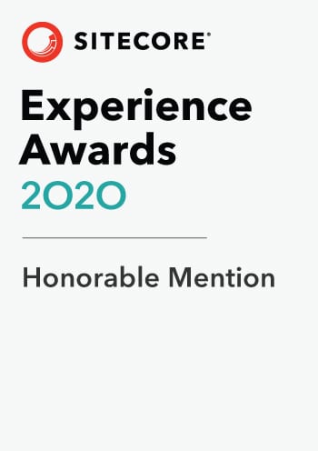 Sitecore Experience Awards Honorable Mention 2020