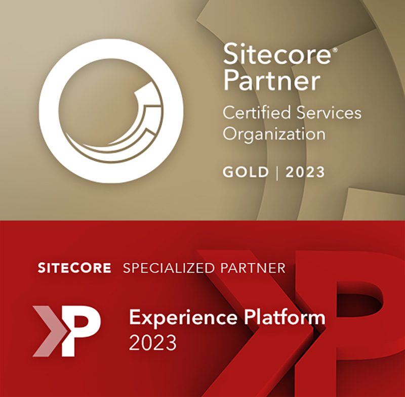 2023 Sitecore Gold Level Certified Services Organization Badges
