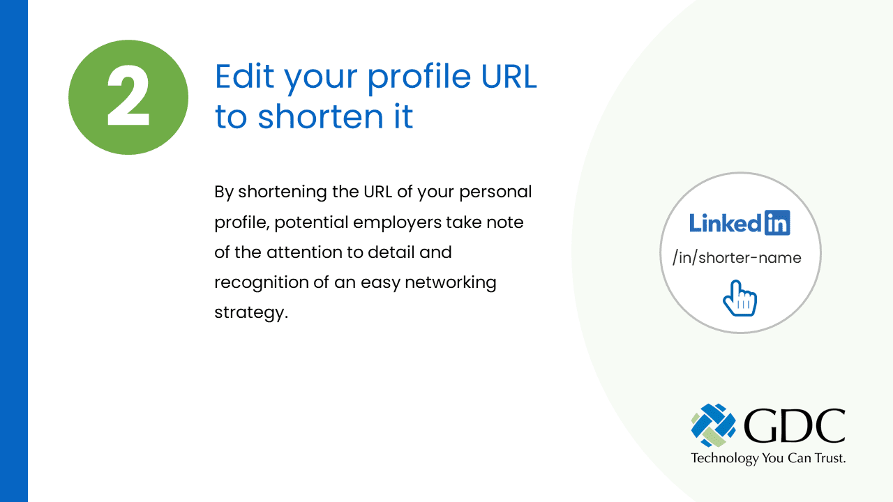 Edit your profile URL to shorten it