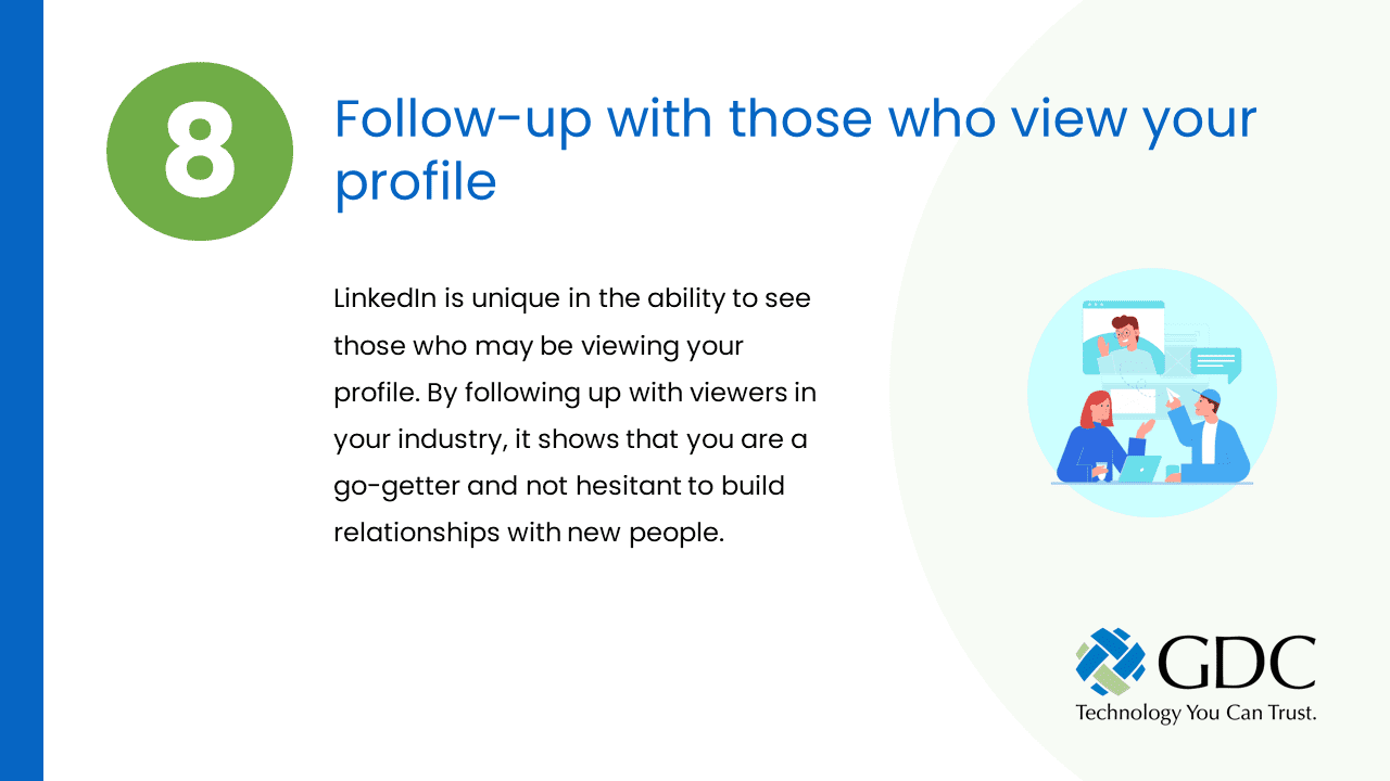 Follow-up with those who view your profile
