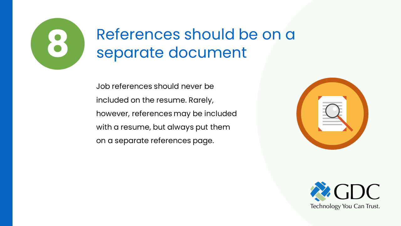 References should be on a seperate document