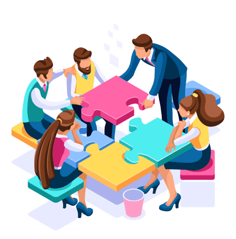 Workforce & Staffing Solutions - Puzzle Concept Illustration